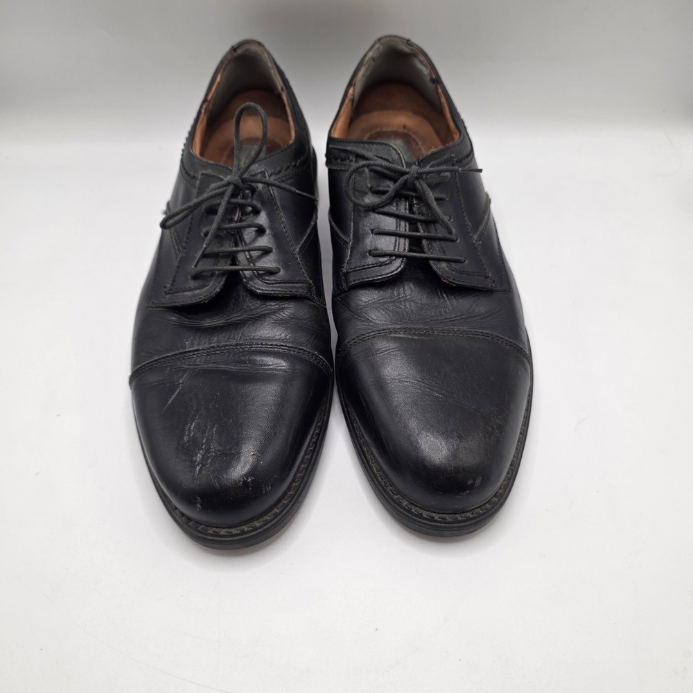 Easy Spirit Leather Oxford Shoes Cap Toe Black Lace Up Italian Made Dress 12‎
